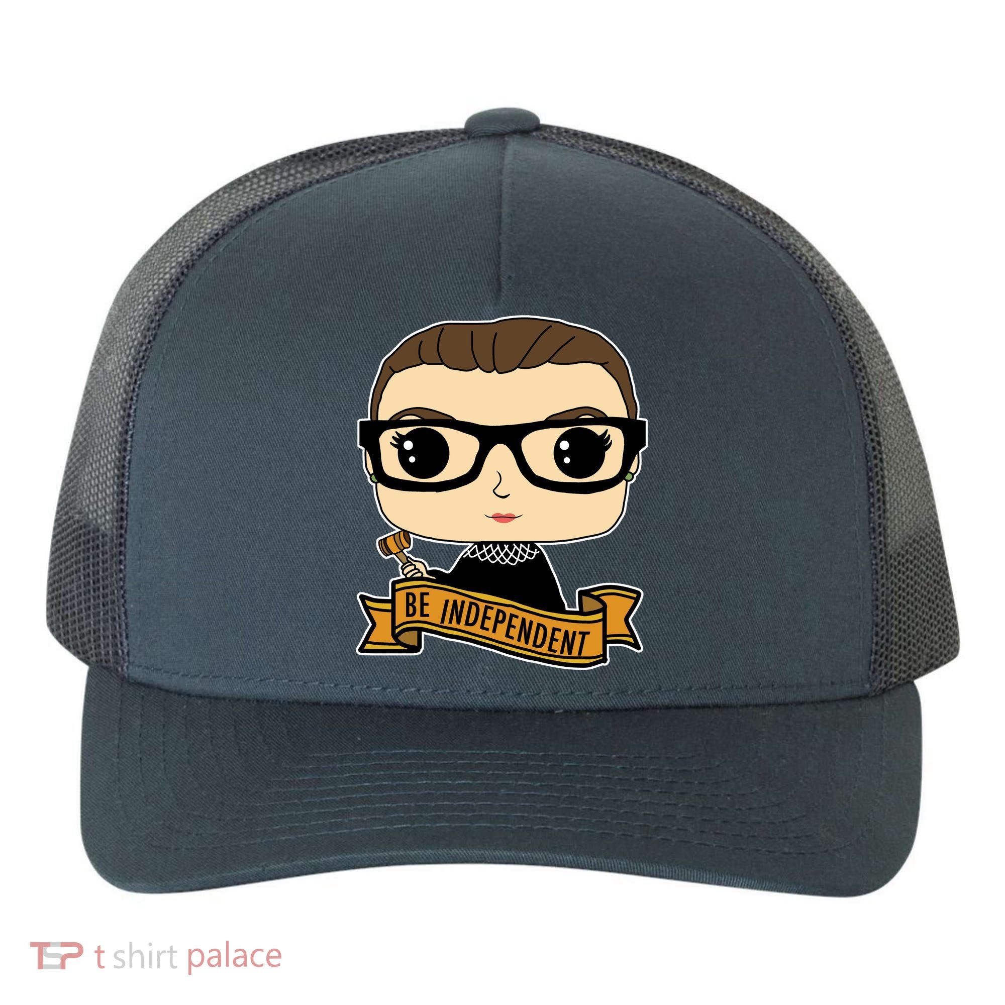 RBG Be Independent Cartoon Ruth Ginsburg Yupoong Adult 5-Panel Trucker Hat