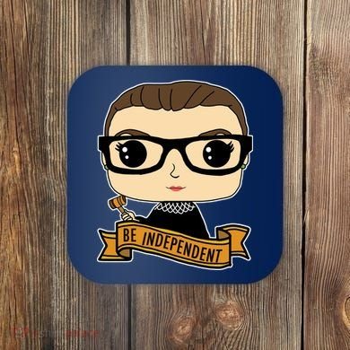 RBG Be Independent Cartoon Ruth Ginsburg Coaster