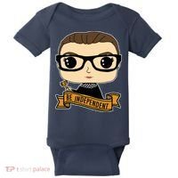 RBG Be Independent Cartoon Ruth Ginsburg Baby Bodysuit thumb 0