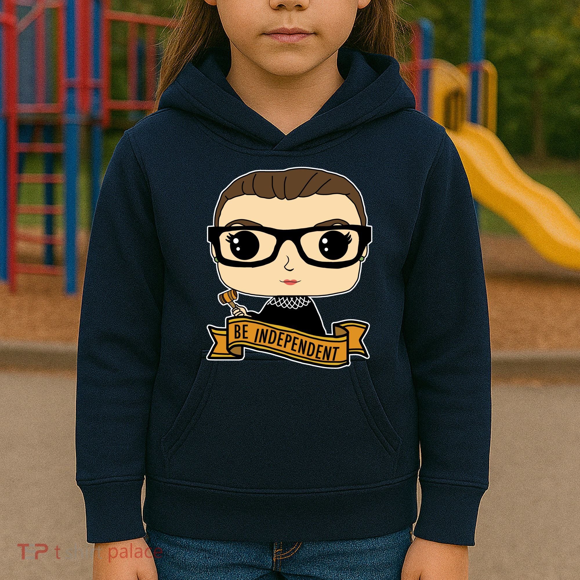 RBG Be Independent Cartoon Ruth Ginsburg Kids Hoodie