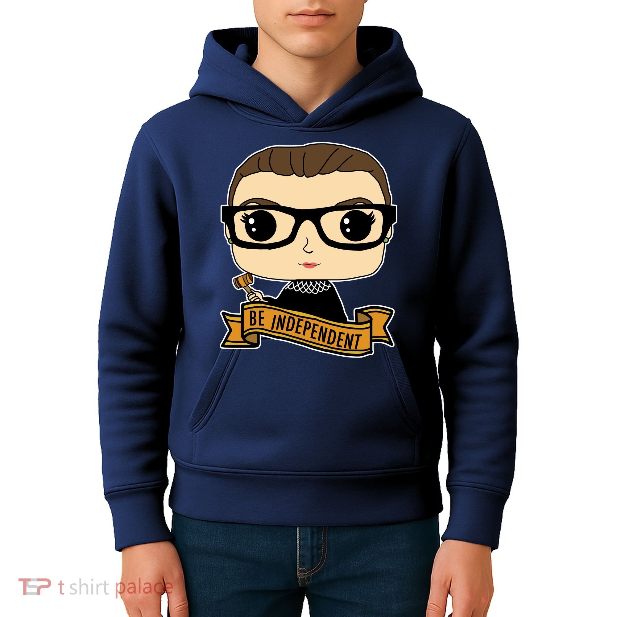 RBG Be Independent Cartoon Ruth Ginsburg Kids Hoodie