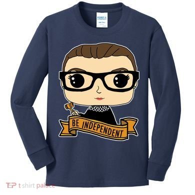 RBG Be Independent Cartoon Ruth Ginsburg Kids Long Sleeve Shirt