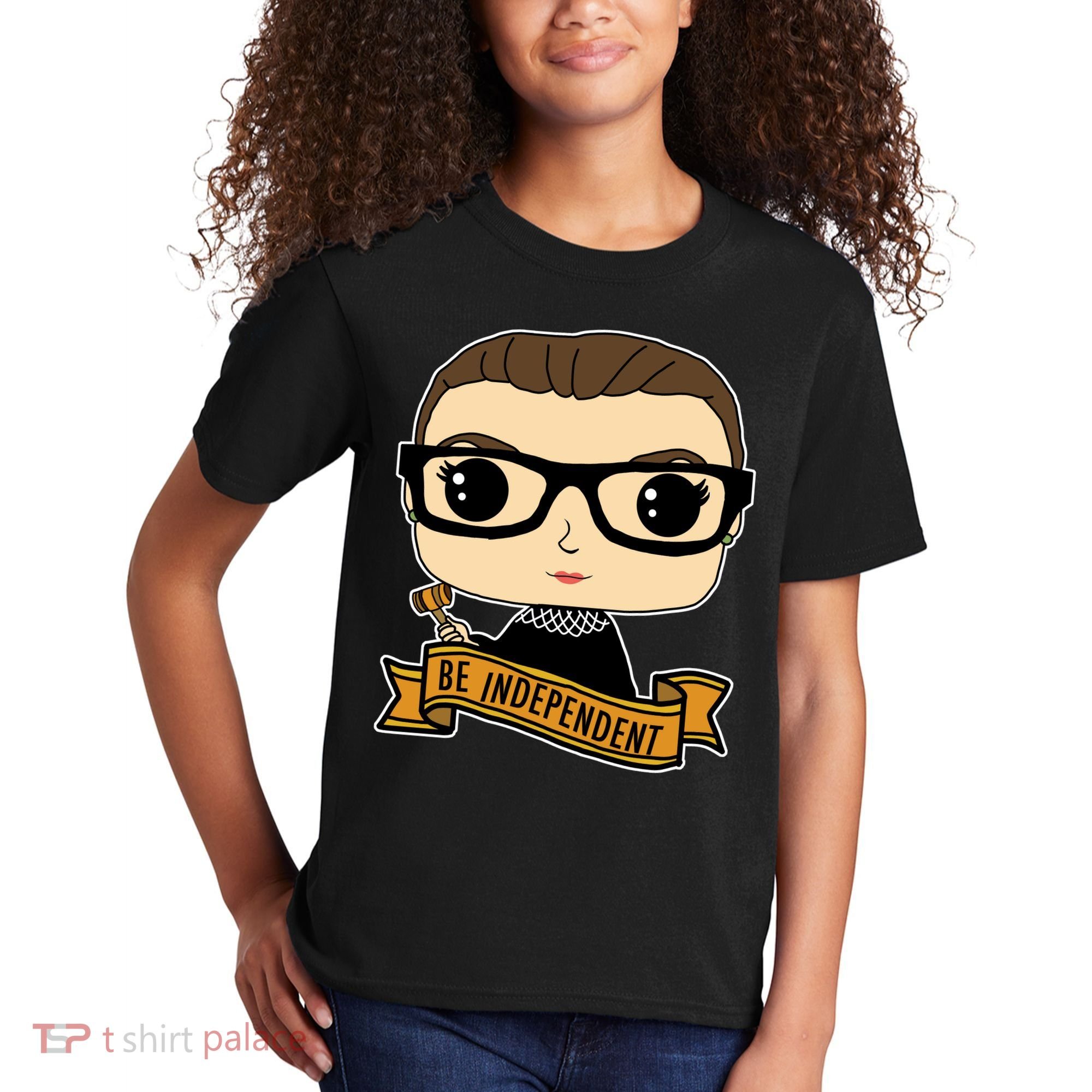 RBG Be Independent Cartoon Ruth Ginsburg Kids T-Shirt