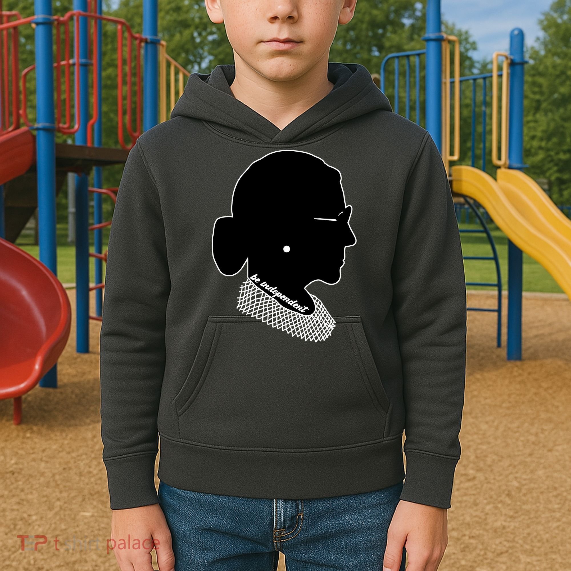 RBG Be Independent Classic Ruth Ginsburg Kids Hoodie