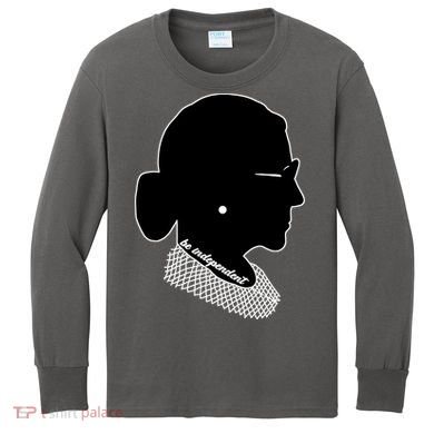 RBG Be Independent Classic Ruth Ginsburg Kids Long Sleeve Shirt