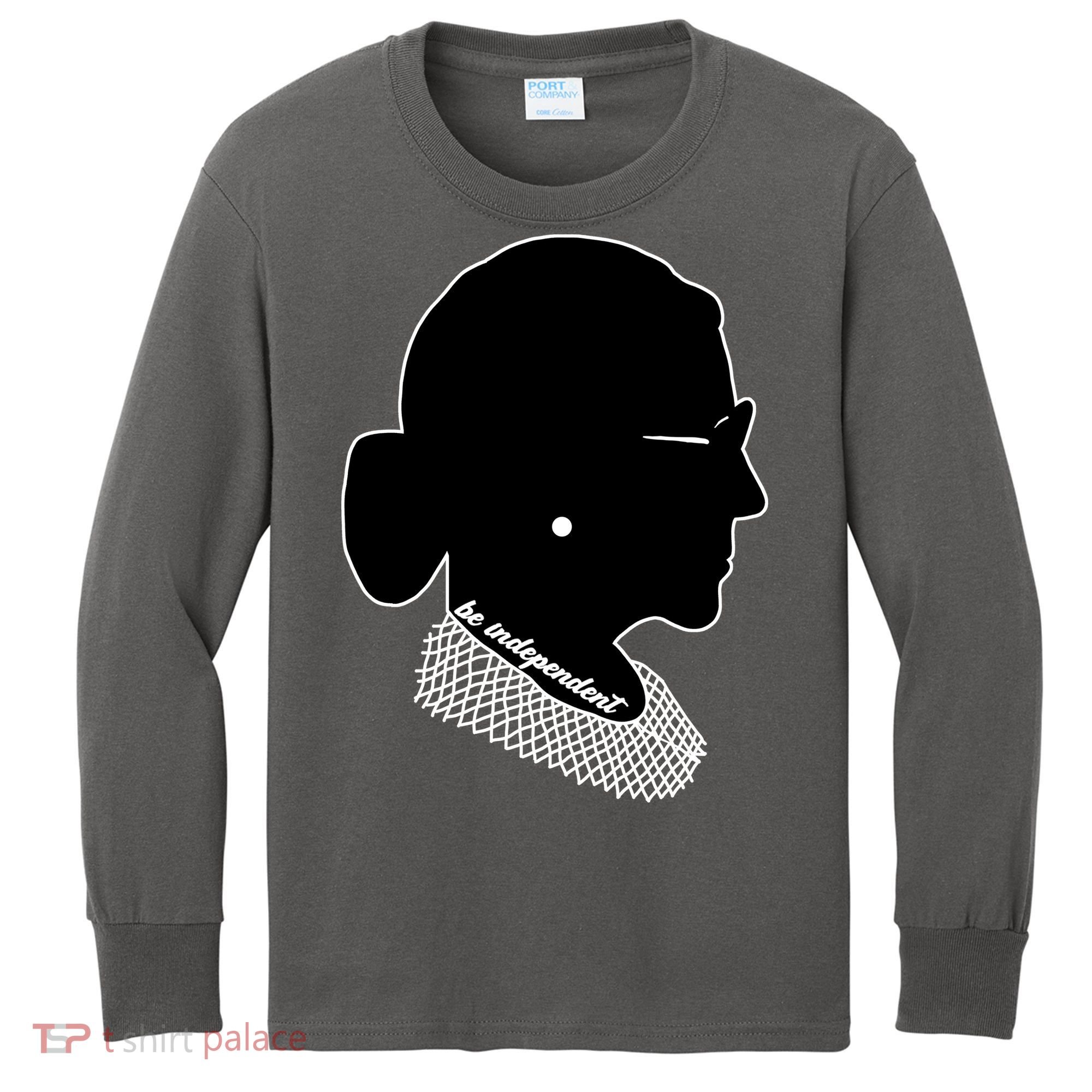 RBG Be Independent Classic Ruth Ginsburg Kids Long Sleeve Shirt