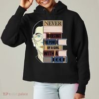 RBG Never Underestimate Power of Girl With Book Ladies Heavyweight Boxy Pullover Hoodie thumb 0