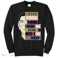 RBG Never Underestimate Power of Girl With Book Sweatshirt thumb 0
