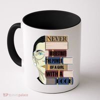 RBG Never Underestimate Power of Girl With Book Coffee Mug thumb 0