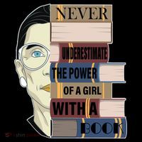 RBG Never Underestimate Power of Girl With Book Coffee Mug thumb 5