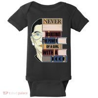 RBG Never Underestimate Power of Girl With Book Baby Bodysuit thumb 0