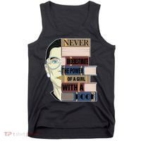 RBG Never Underestimate Power of Girl With Book Tank Top thumb 0
