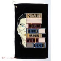 RBG Never Underestimate Power of Girl With Book Golf Towel thumb 0