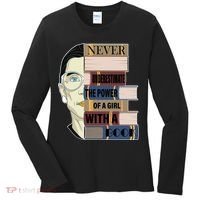RBG Never Underestimate Power of Girl With Book Women's Long Sleeve Shirt thumb 0