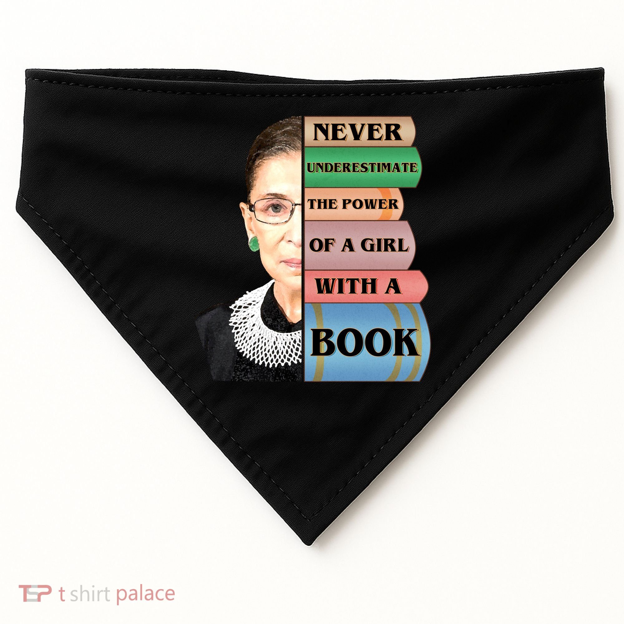 RBG Never Underestimate Ruth Bader Ginsburg USA-Made Doggie Bandana