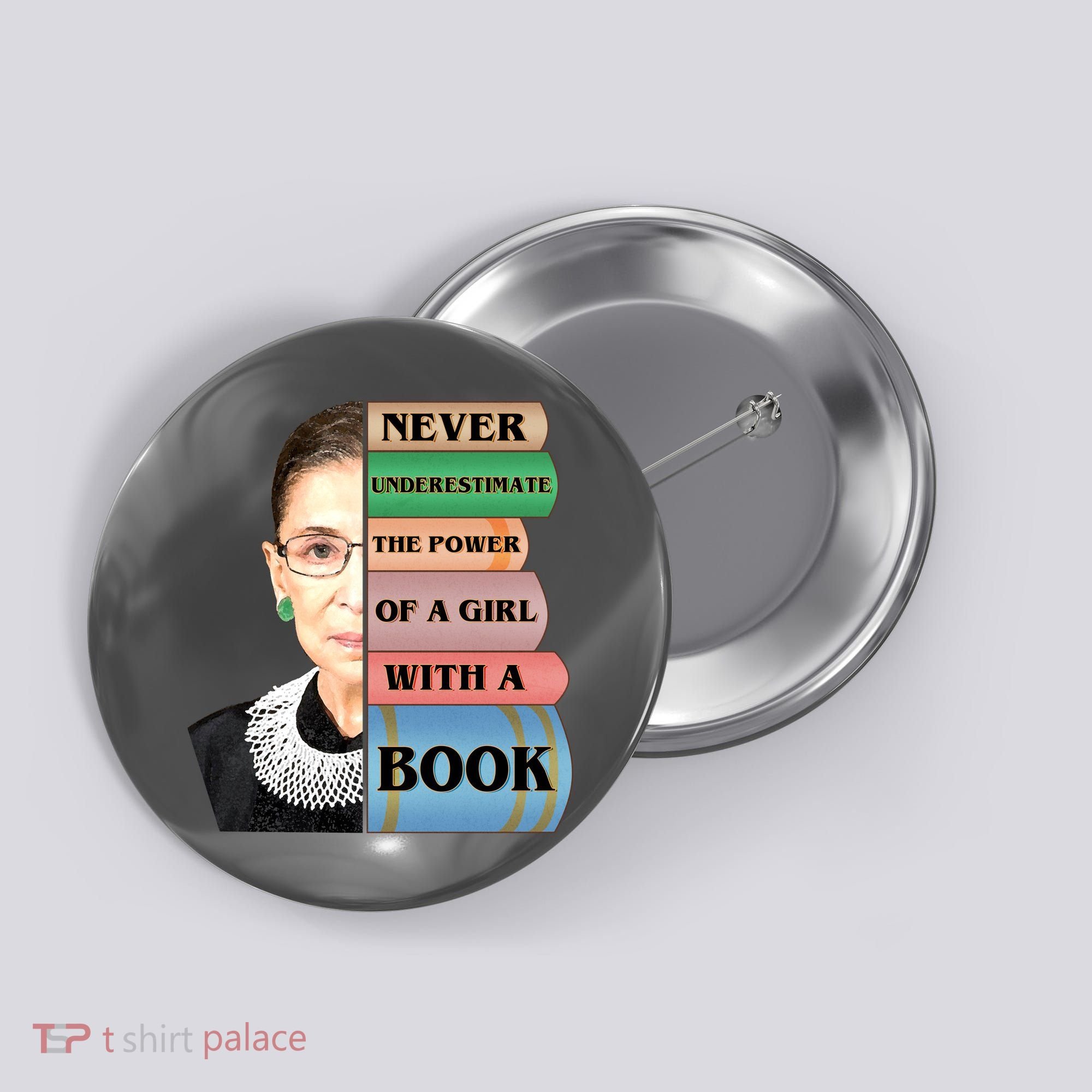 RBG Never Underestimate Ruth Bader Ginsburg Button