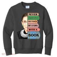 RBG Never Underestimate Ruth Bader Ginsburg Kids Sweatshirt thumb 0