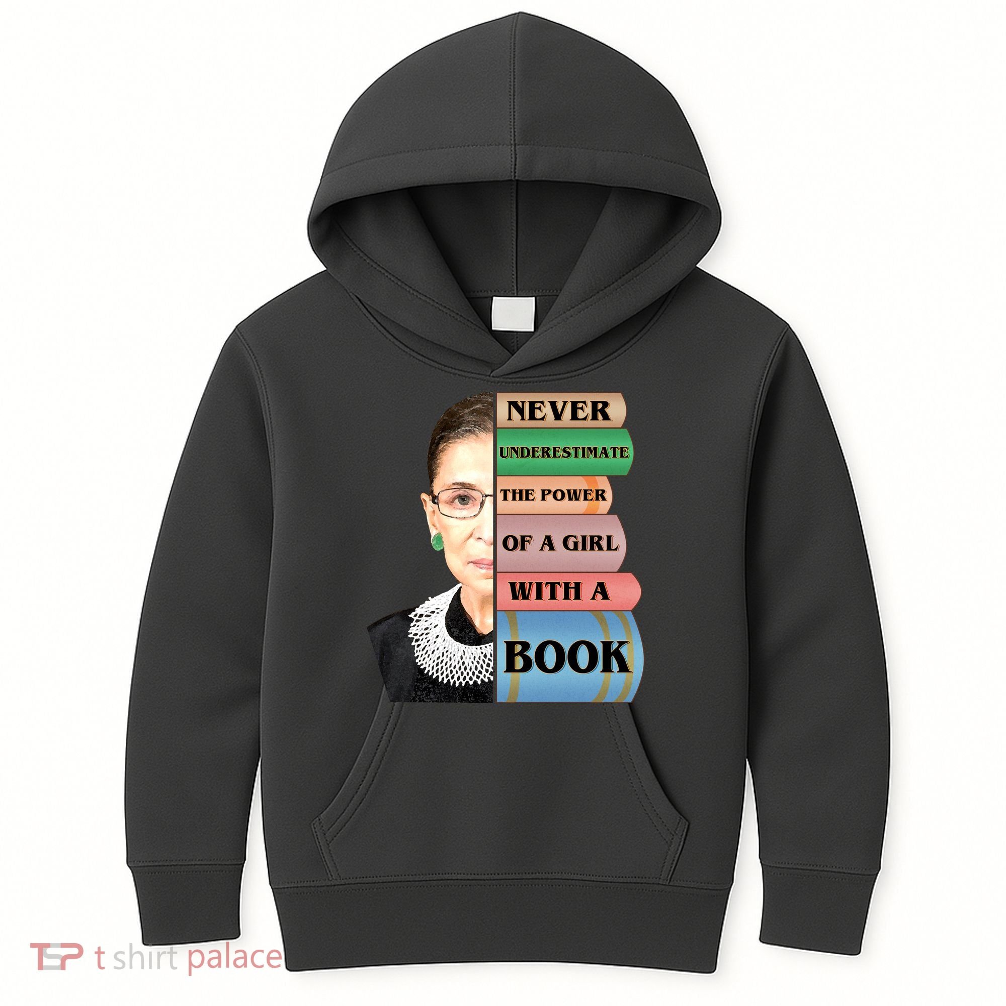 RBG Never Underestimate Ruth Bader Ginsburg Kids Hoodie