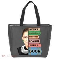RBG Never Underestimate Ruth Bader Ginsburg Tote Bag thumb 0