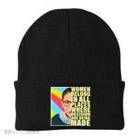 RBG Women Belong In Places Where Decisions Are Being Made Beanie thumb 0