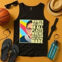 RBG Women Belong In Places Where Decisions Are Being Made Tank Top thumb 4