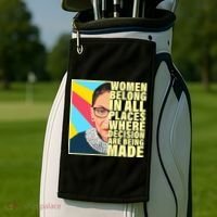 RBG Women Belong In Places Where Decisions Are Being Made Golf Towel thumb 2