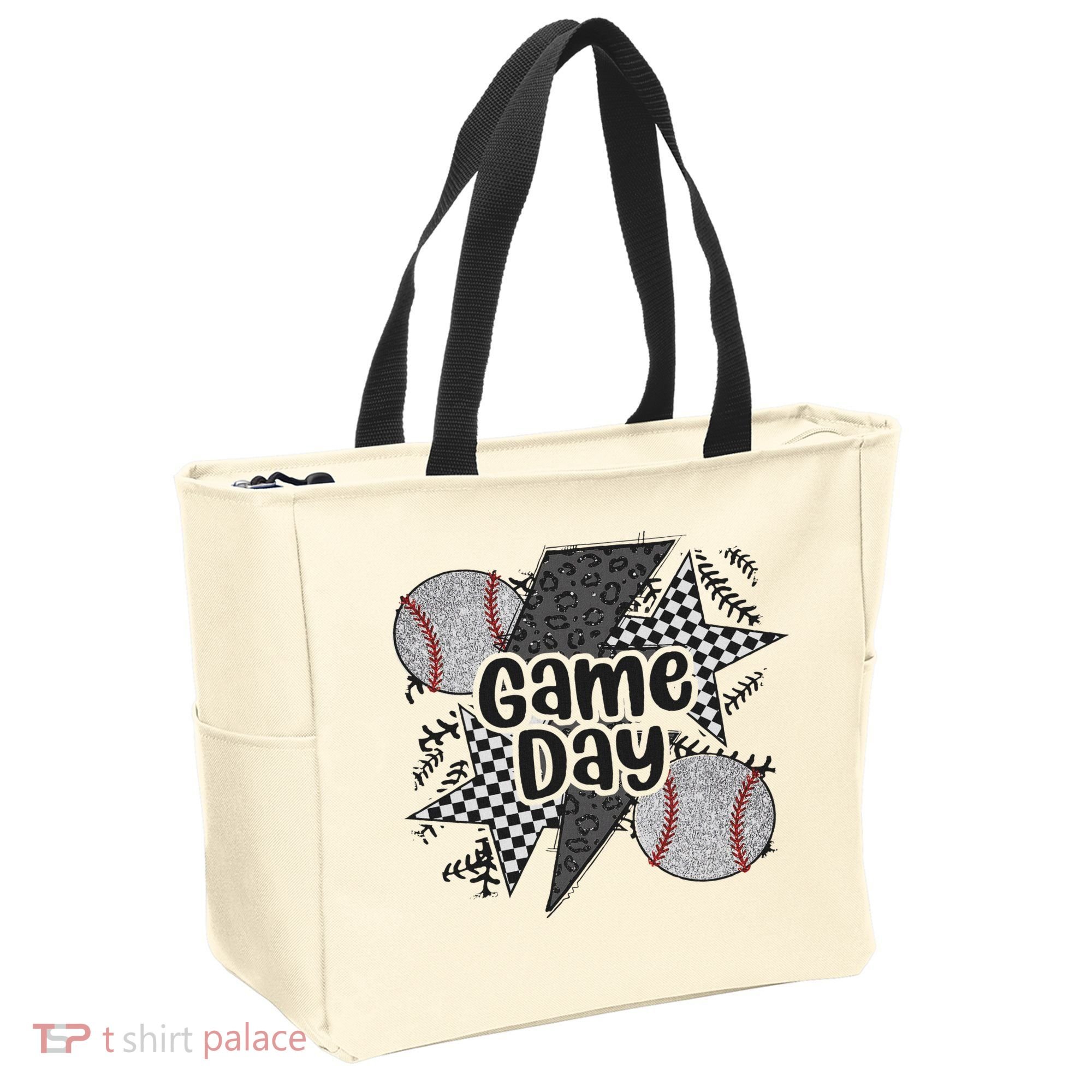 Retro Baseball Game Day Checkered Leopard Baseball Mama Mom Tote Bag