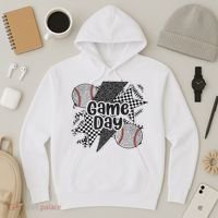 Retro Baseball Game Day Checkered Leopard Baseball Mama Mom Hoodie thumb 3