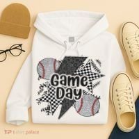 Retro Baseball Game Day Checkered Leopard Baseball Mama Mom Hoodie thumb 4