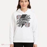 Retro Baseball Game Day Checkered Leopard Baseball Mama Mom Hoodie thumb 5