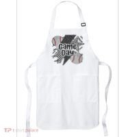 Retro Baseball Game Day Checkered Leopard Baseball Mama Mom Apron thumb 0