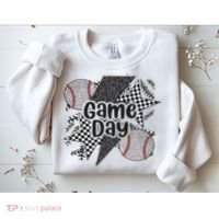 Retro Baseball Game Day Checkered Leopard Baseball Mama Mom Sweatshirt thumb 2