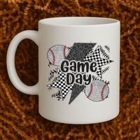 Retro Baseball Game Day Checkered Leopard Baseball Mama Mom Coffee Mug thumb 2