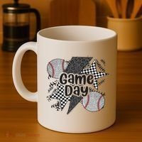 Retro Baseball Game Day Checkered Leopard Baseball Mama Mom Coffee Mug thumb 4