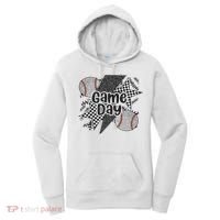 Retro Baseball Game Day Checkered Leopard Baseball Mama Mom Women's Hoodie thumb 0