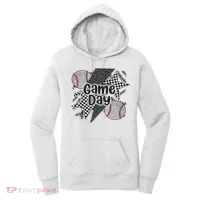 Retro Baseball Game Day Checkered Leopard Baseball Mama Mom Women's Hoodie thumb 0