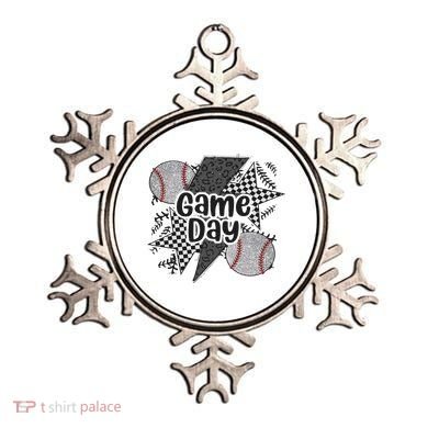 Retro Baseball Game Day Checkered Leopard Baseball Mama Mom Ornament