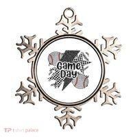Retro Baseball Game Day Checkered Leopard Baseball Mama Mom Ornament thumb 0