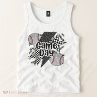 Retro Baseball Game Day Checkered Leopard Baseball Mama Mom Tank Top thumb 2
