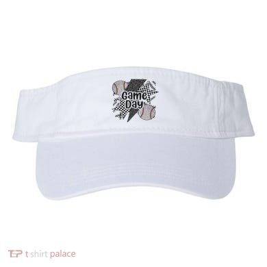 Retro Baseball Game Day Checkered Leopard Baseball Mama Mom Visor