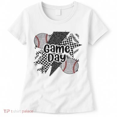 Retro Baseball Game Day Checkered Leopard Baseball Mama Mom Women's T-Shirt