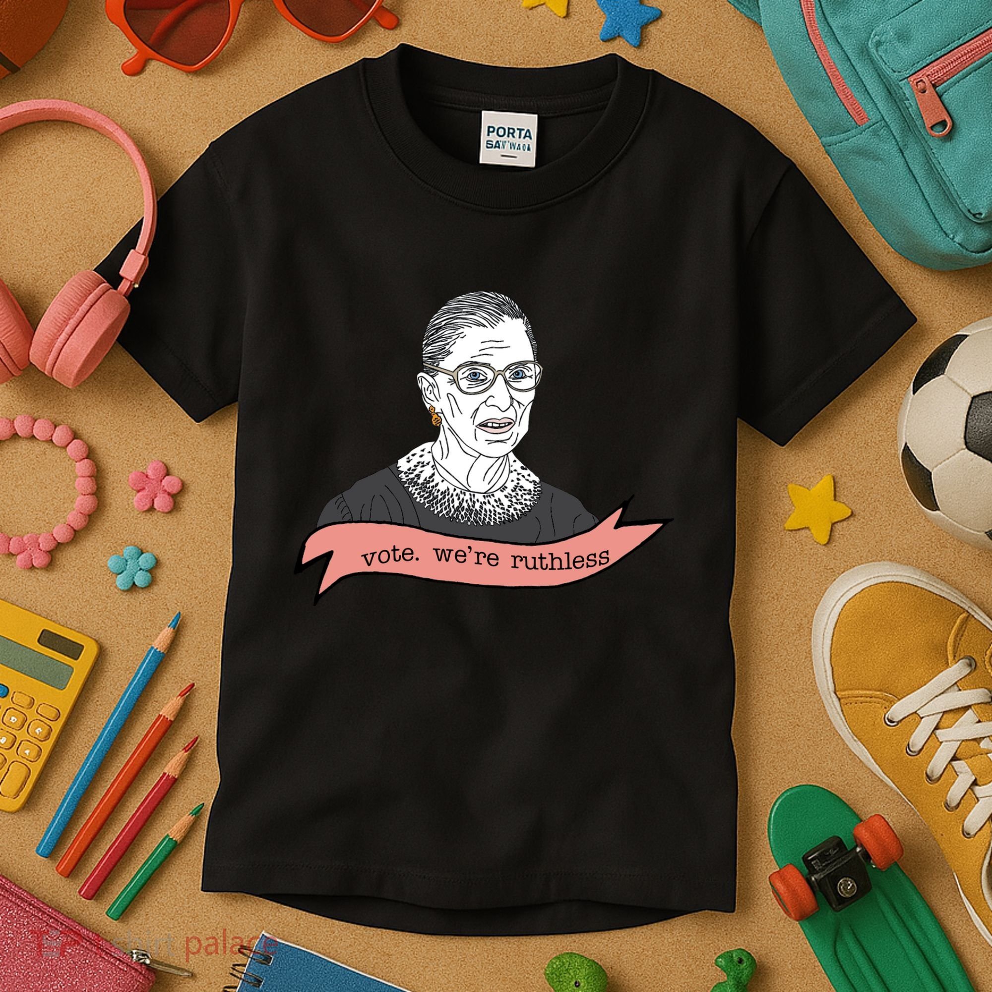 Ruth Bader Ginsburg Vote We Are Ruthless Feminist Kids T-Shirt