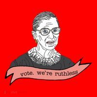 Ruth Bader Ginsburg Vote We Are Ruthless Feminist Santa Hat thumb 1