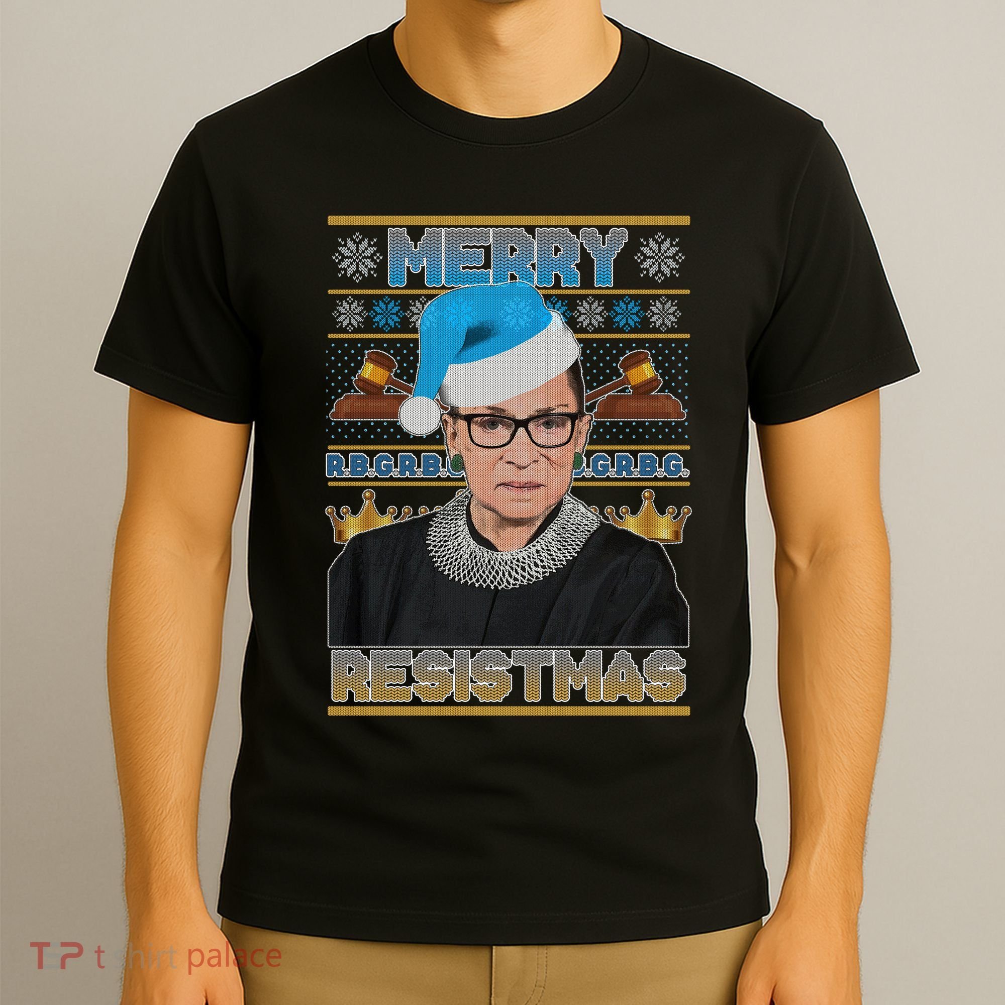 Ruth Bader Ginsburg RBG Merry Resistmas Ugly Christmas Sweater T-Shirt