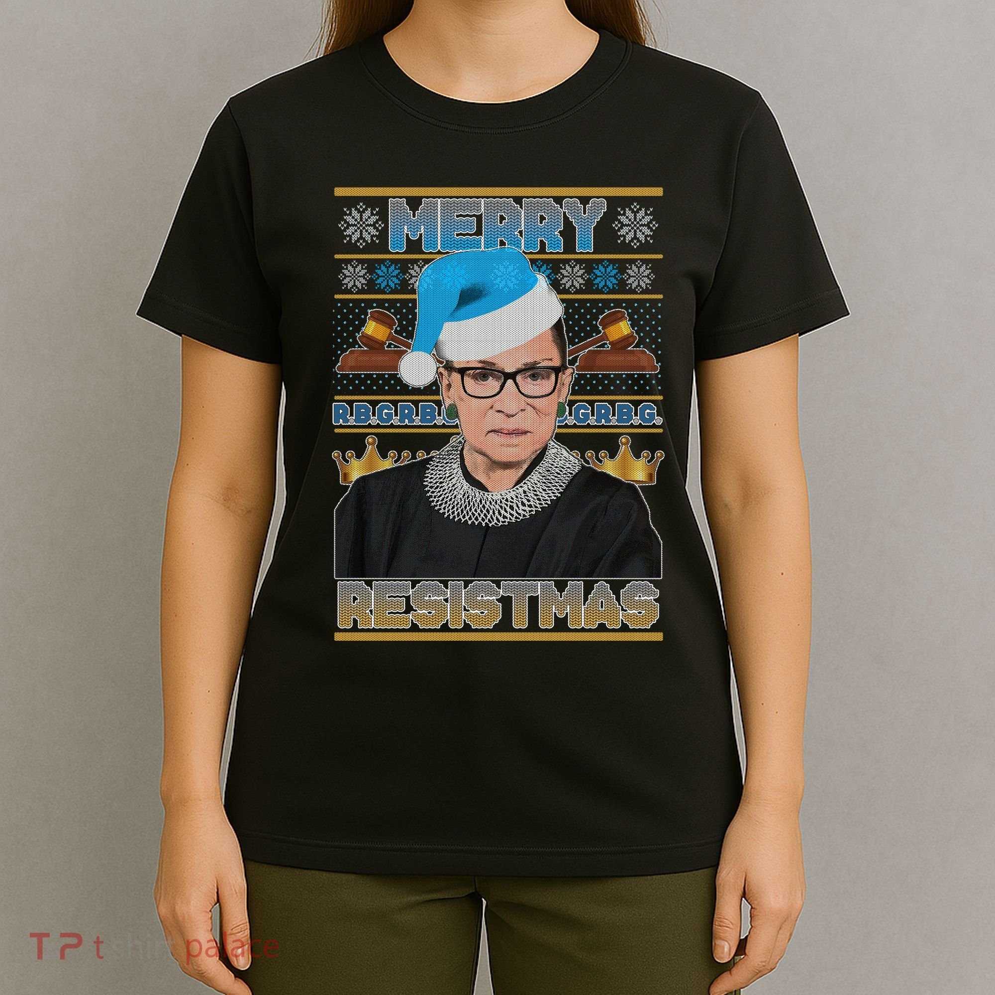 Ruth Bader Ginsburg RBG Merry Resistmas Ugly Christmas Sweater T-Shirt