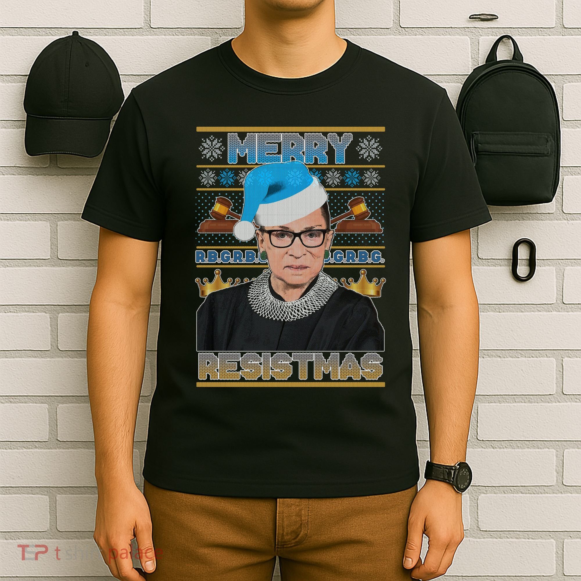 Ruth Bader Ginsburg RBG Merry Resistmas Ugly Christmas Sweater T-Shirt