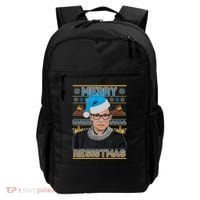Ruth Bader Ginsburg RBG Merry Resistmas Ugly Christmas Sweater Backpack thumb 0