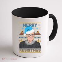 Ruth Bader Ginsburg RBG Merry Resistmas Ugly Christmas Sweater Coffee Mug thumb 1