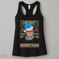 Ruth Bader Ginsburg RBG Merry Resistmas Ugly Christmas Sweater Women's Tank Top thumb 3