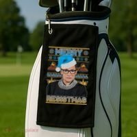 Ruth Bader Ginsburg RBG Merry Resistmas Ugly Christmas Sweater Golf Towel thumb 2